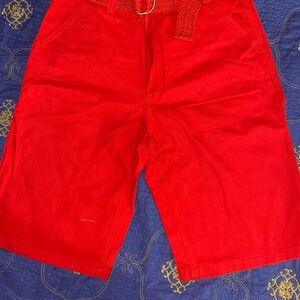 South Pole Red Flat Front Shorts